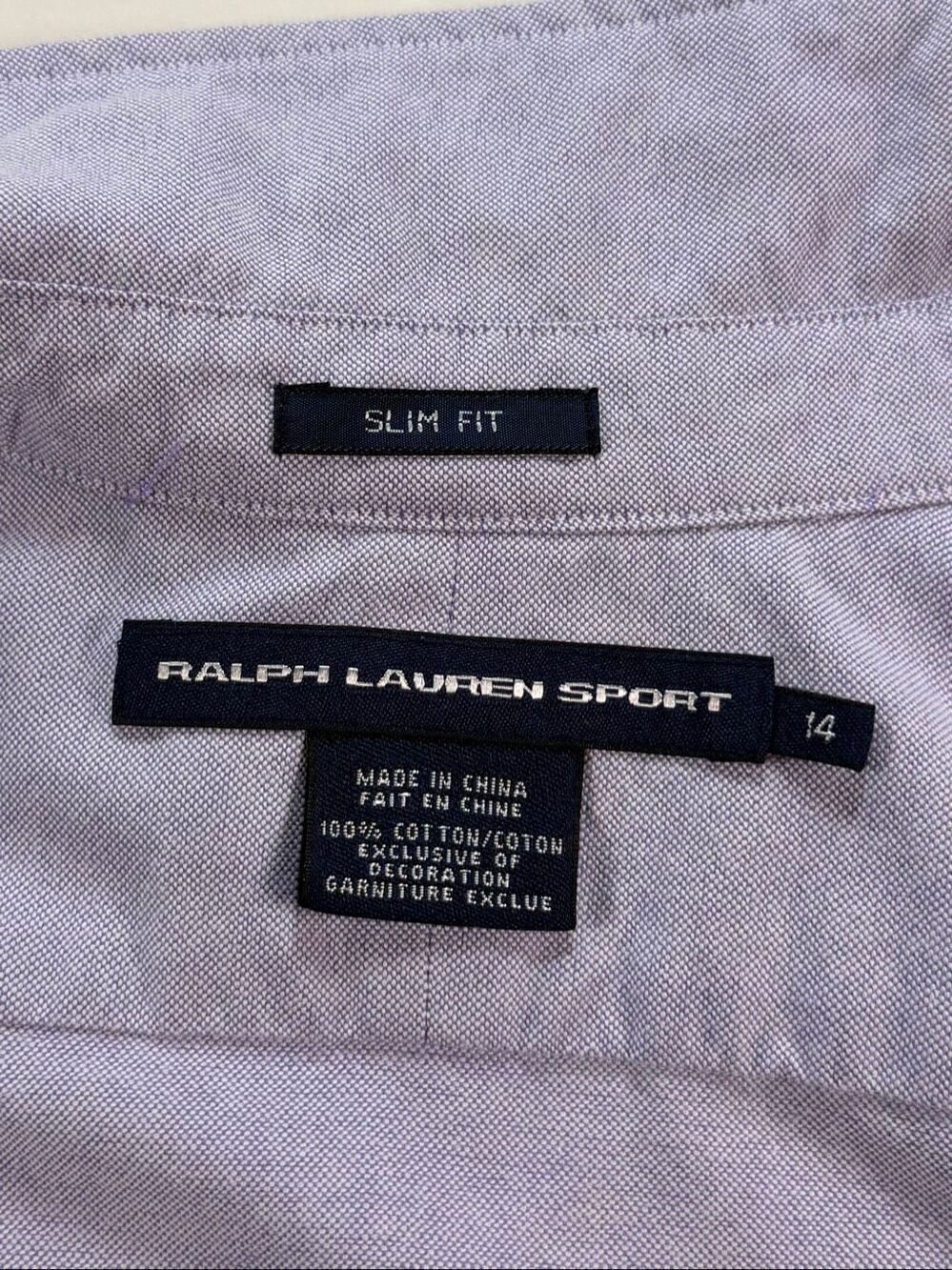 Ralph Lauren Sport Women’s Size 14 Purple Oxford Shirt Slim Fit Cotton Pony Logo - Picture 3 of 9